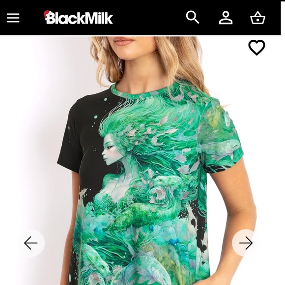 Blackmilk “WATERCOLOUR MERMAID SWING TEE DRESS” Size Medium M NWT Under the Sea - Picture 2 of 14